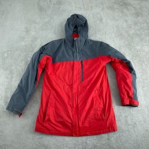Columbia Interchange womens Jacket XL Red & Gray Nylon Shell Fleece Lining C104 - Picture 1 of 12